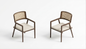 Modern Wooden Cane Back Armchair – Upholstered Seat Dining Chair
