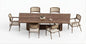 Modern Wooden Dining Table Set with Cane Back Chairs – 6 Seater