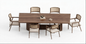 Luxury Modern Wooden Dining Table Set with Cane Chairs – Elegant 6 Seater