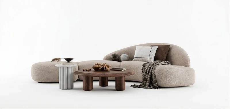 Luxury Curved Cloud Sofa – Modern Bouclé Sectional Couch