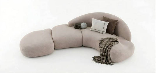 Modern Curved Cloud Sofa – Luxury Bouclé Upholstered Sectional Couch
