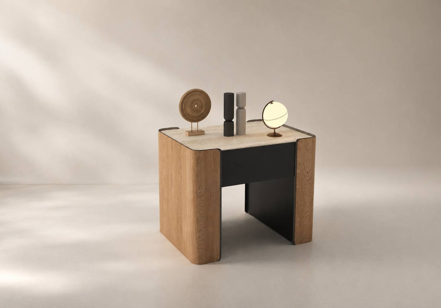 Vigo Modern Solid Oak Nightstand - Premium All-Wood Bedside Table