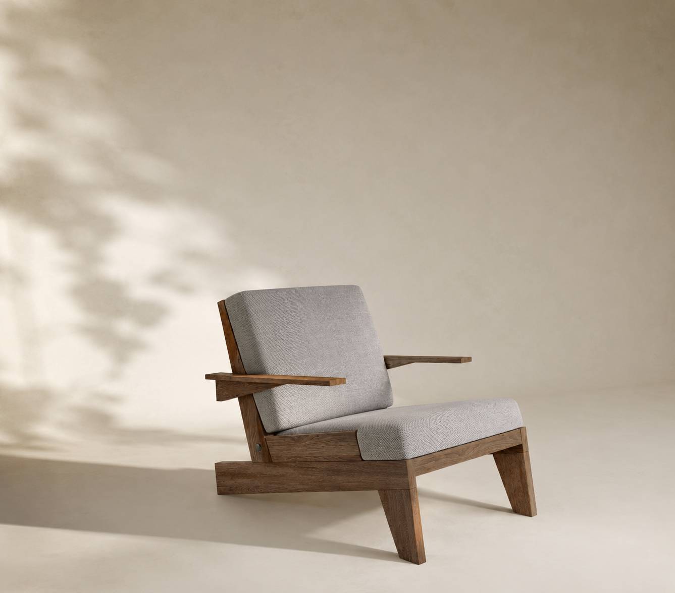 Arlo Modern Mid-Century Lounge Chair - Premium Angular Oak Armchair