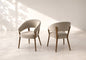 Aria Modern Upholstered Dining Chair with Walnut Wood Legs