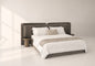 Serenity Modern Upholstered Bed with Tiered Headboard