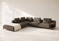 Kyoto Modern L-Shape Sectional Sofa with Integrated Wood Table